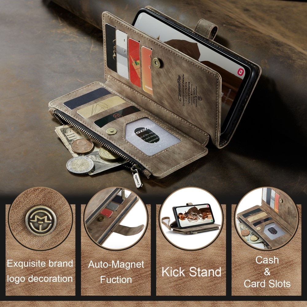 Cartera Zipper Samsung Galaxy A15 Marrón