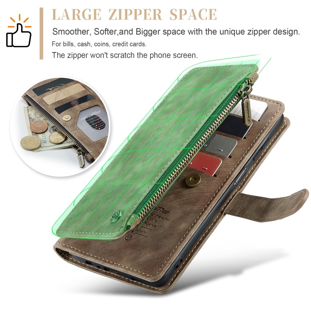 Cartera Zipper Samsung Galaxy A15 Marrón