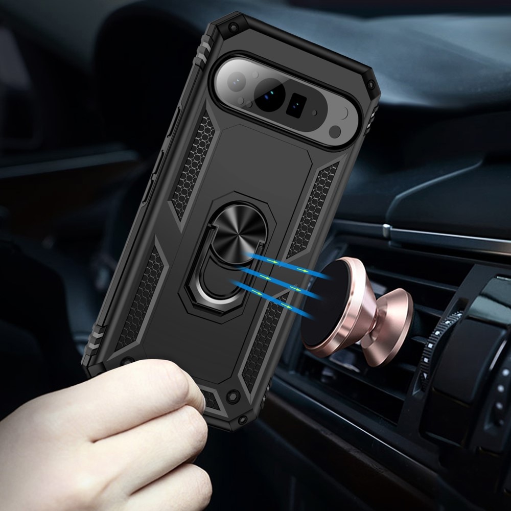 Funda híbrida Tech Ring Google Pixel 9 Pro XL negro