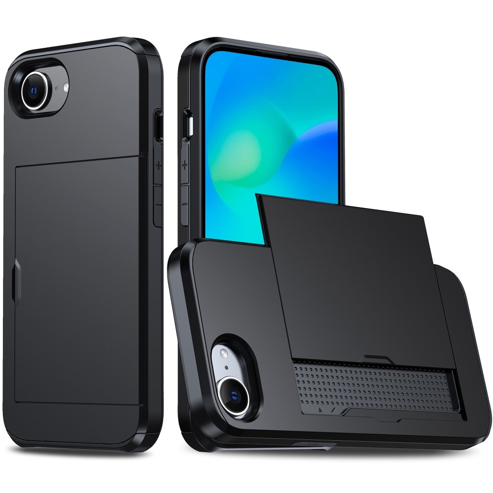 Funda con ranura para tarjetas iPhone 16e Negro