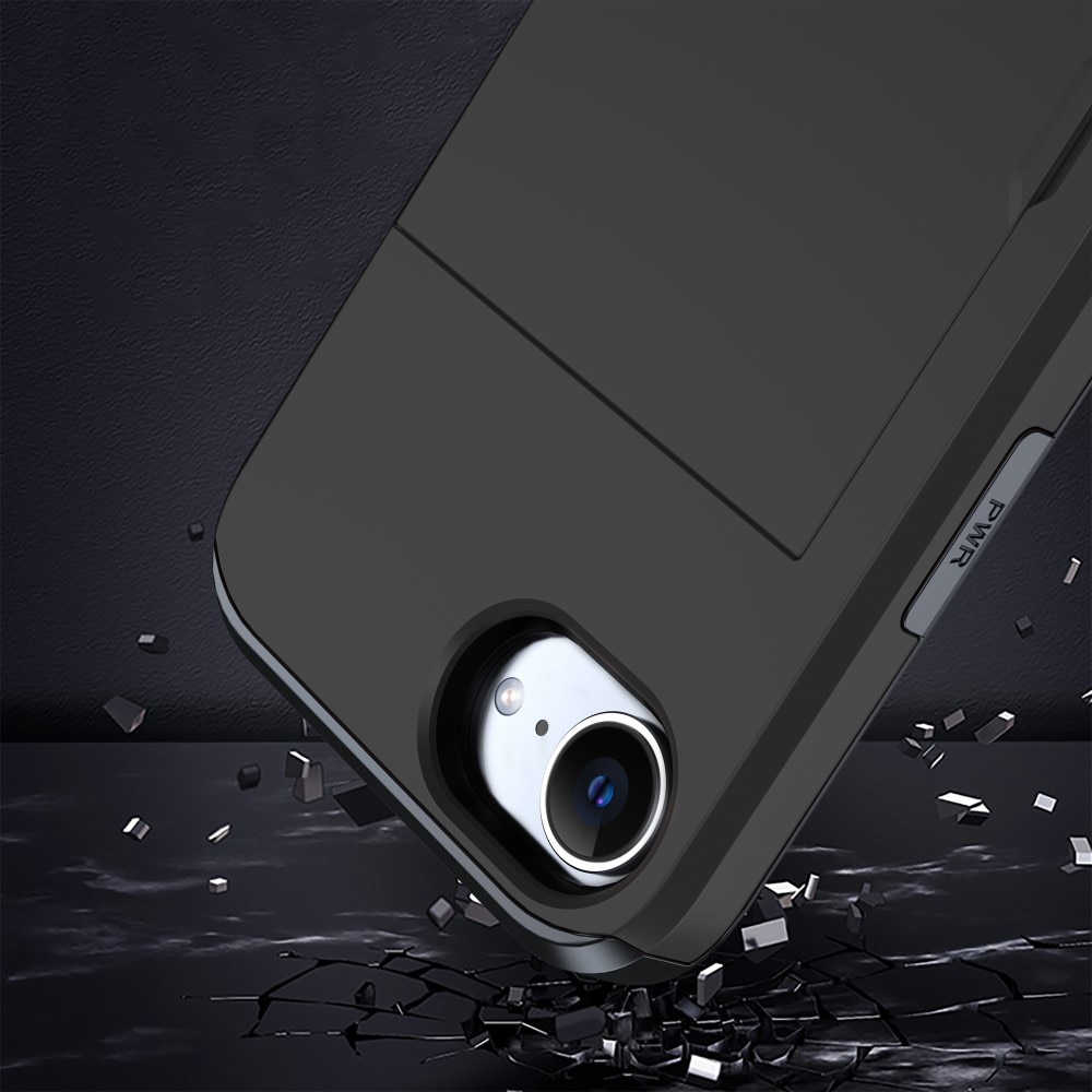 Funda con ranura para tarjetas iPhone 16e Negro