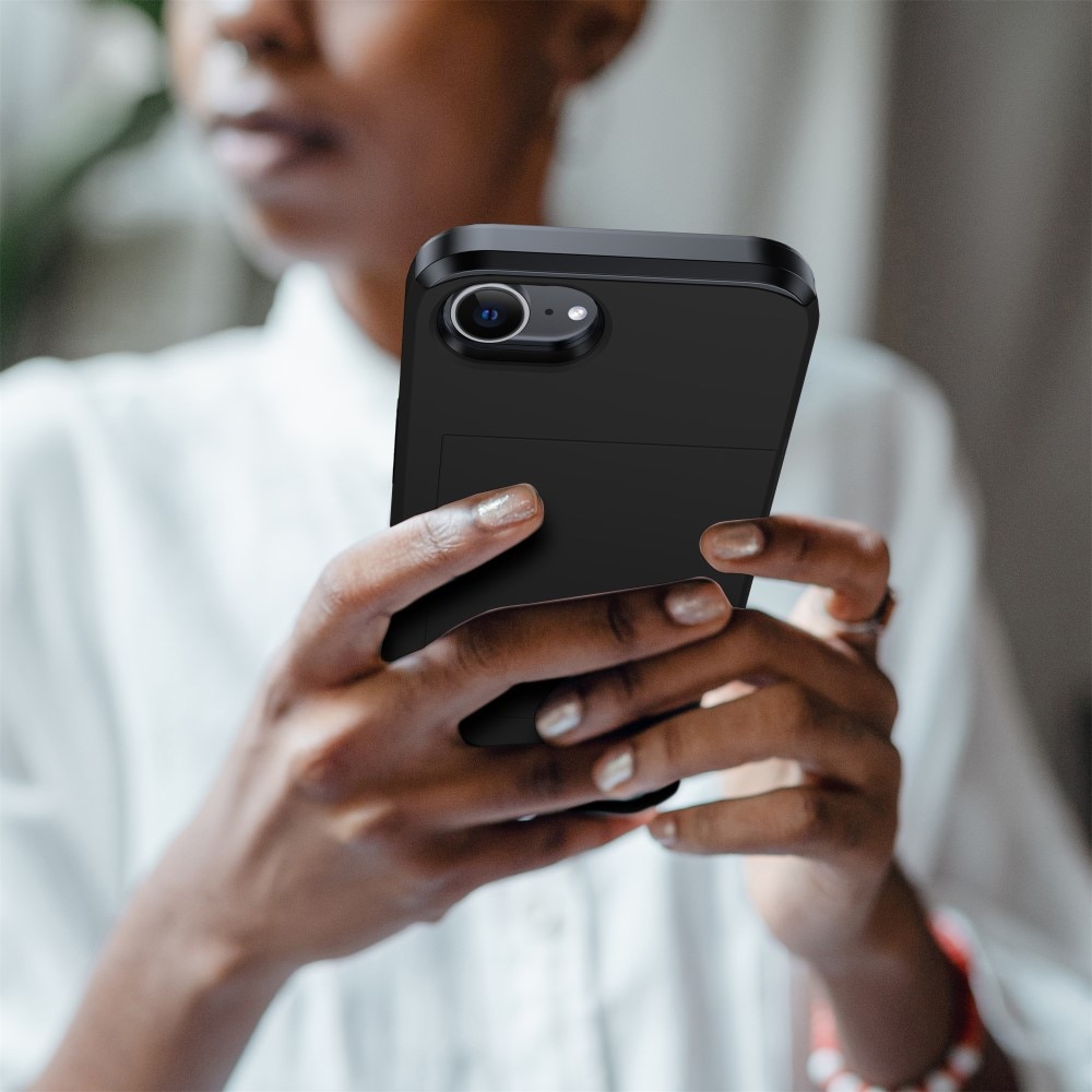 Funda con ranura para tarjetas iPhone 16e Negro