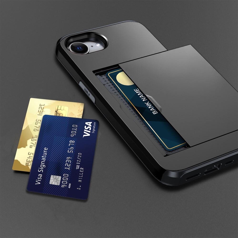 Funda con ranura para tarjetas iPhone 16e Negro