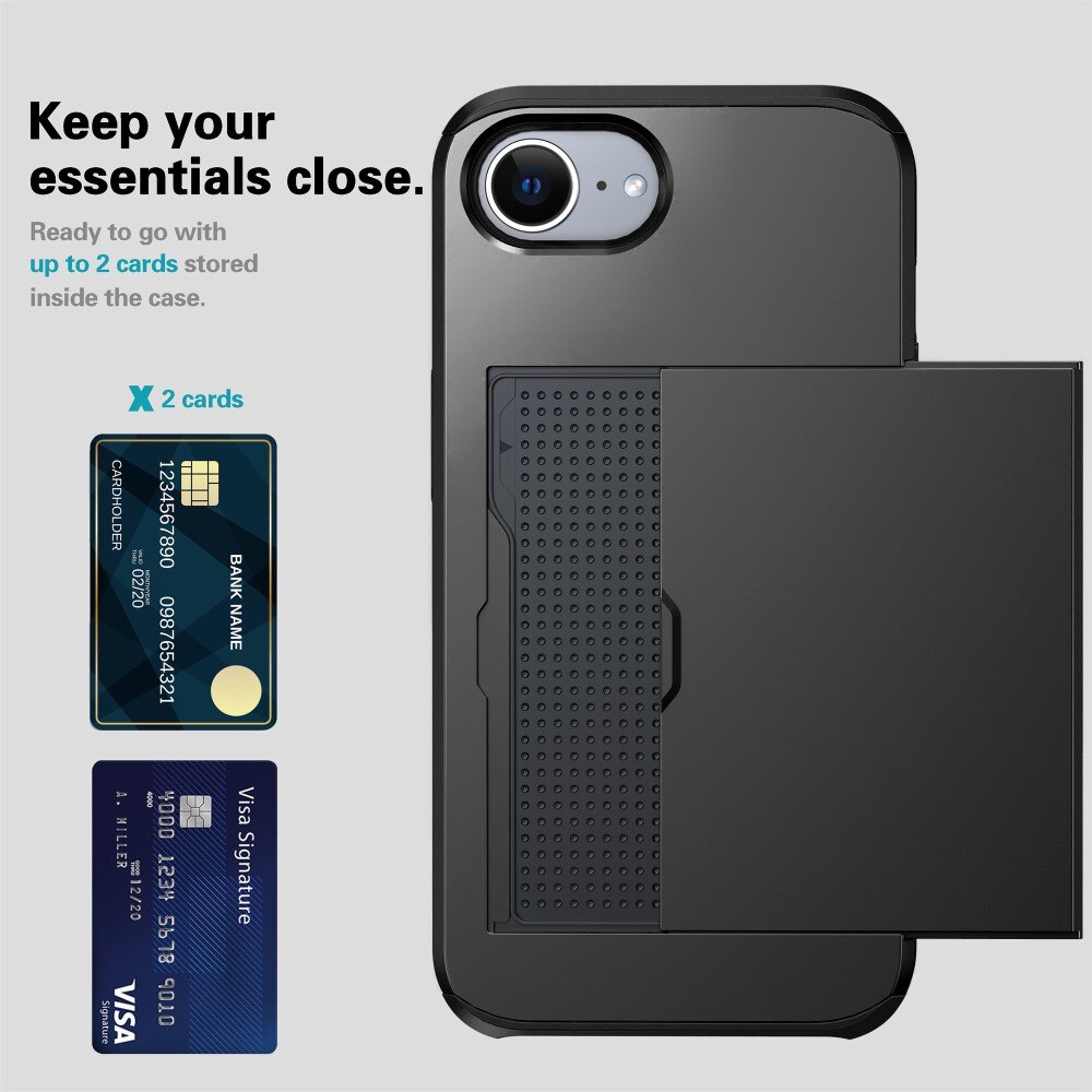 Funda con ranura para tarjetas iPhone 16e Negro