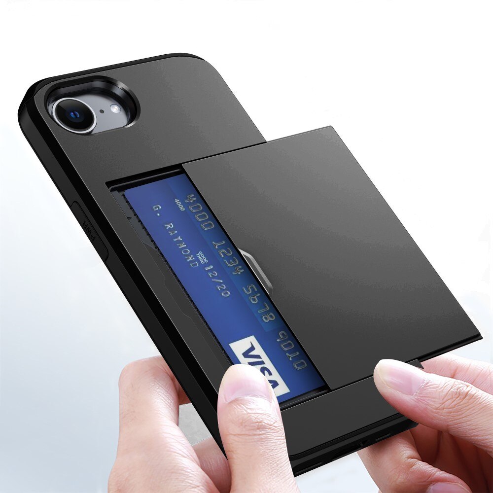 Funda con ranura para tarjetas iPhone 16e Negro