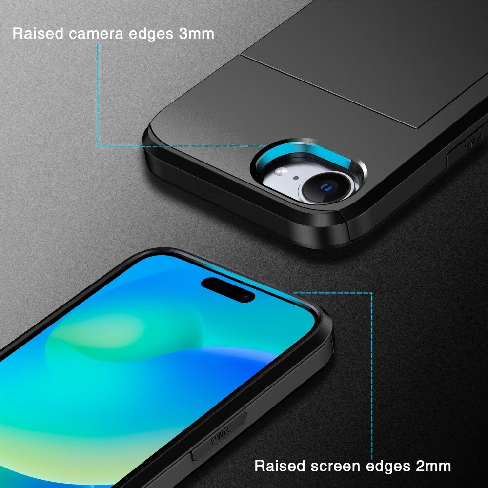 Funda con ranura para tarjetas iPhone 16e Negro