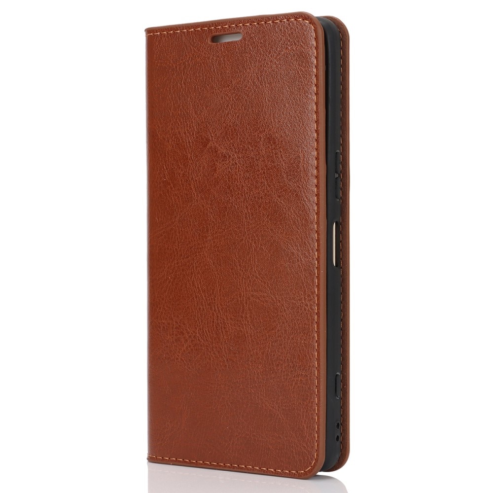 Funda cartera de cuero genuino Sony Xperia 1 VI Marrón