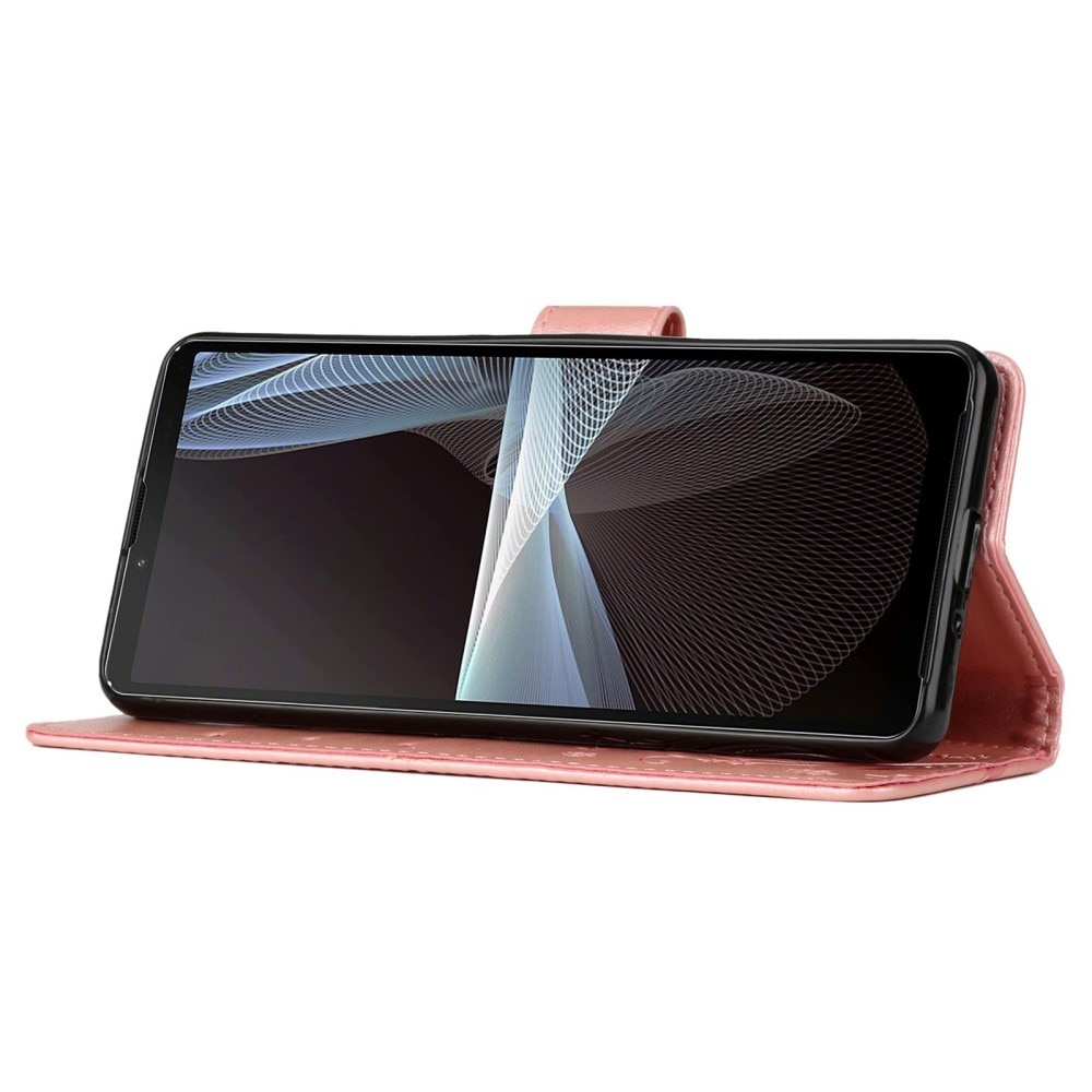 Funda de Cuero con Mariposas Sony Xperia 10 VI, Rosa