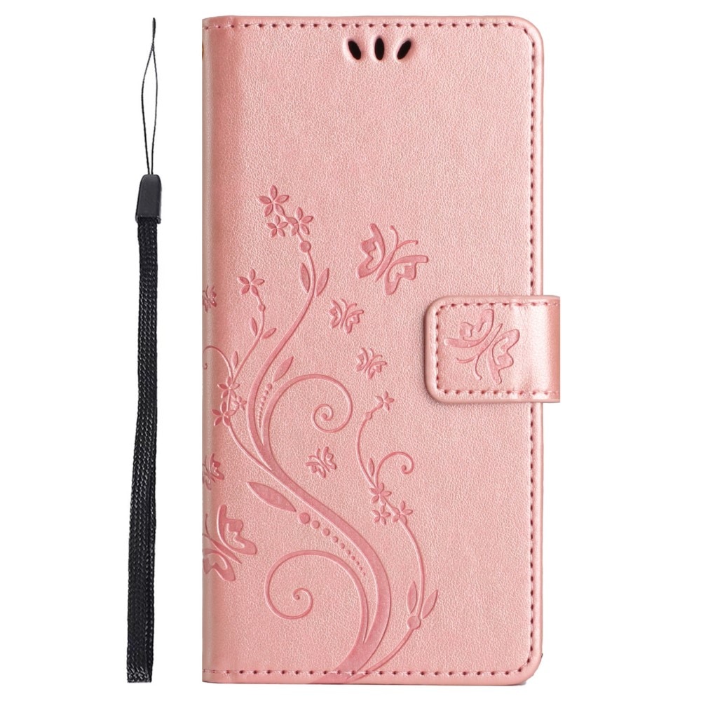 Funda de Cuero con Mariposas Sony Xperia 10 VI, Rosa