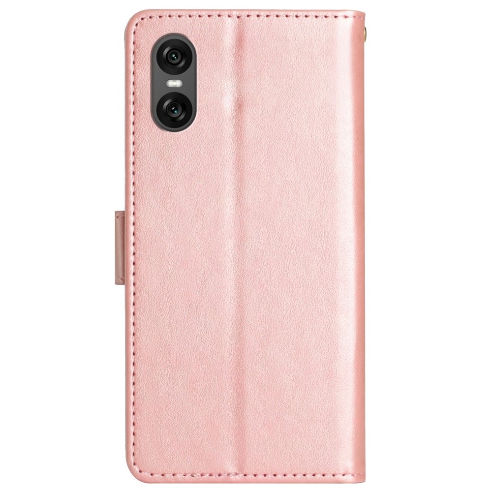 Funda de Cuero con Mariposas Sony Xperia 10 VI, Rosa
