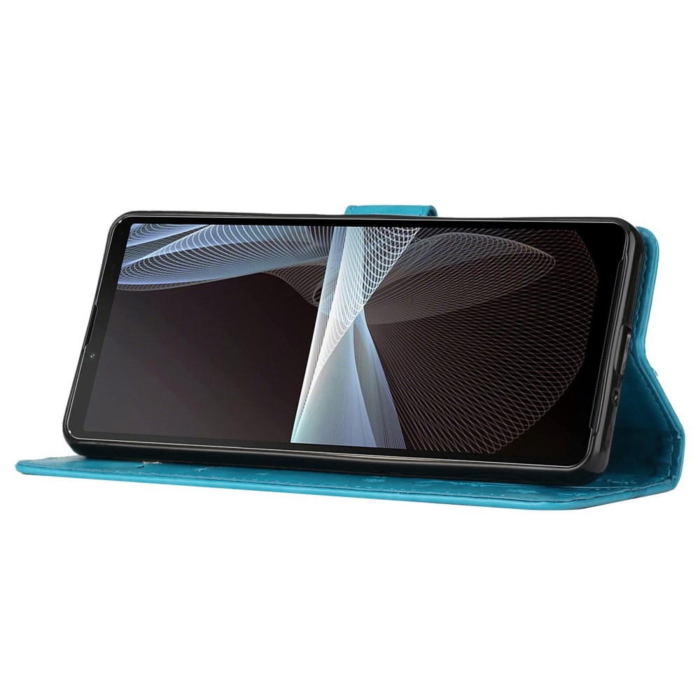 Funda de Cuero con Mariposas Sony Xperia 10 VI, Azul