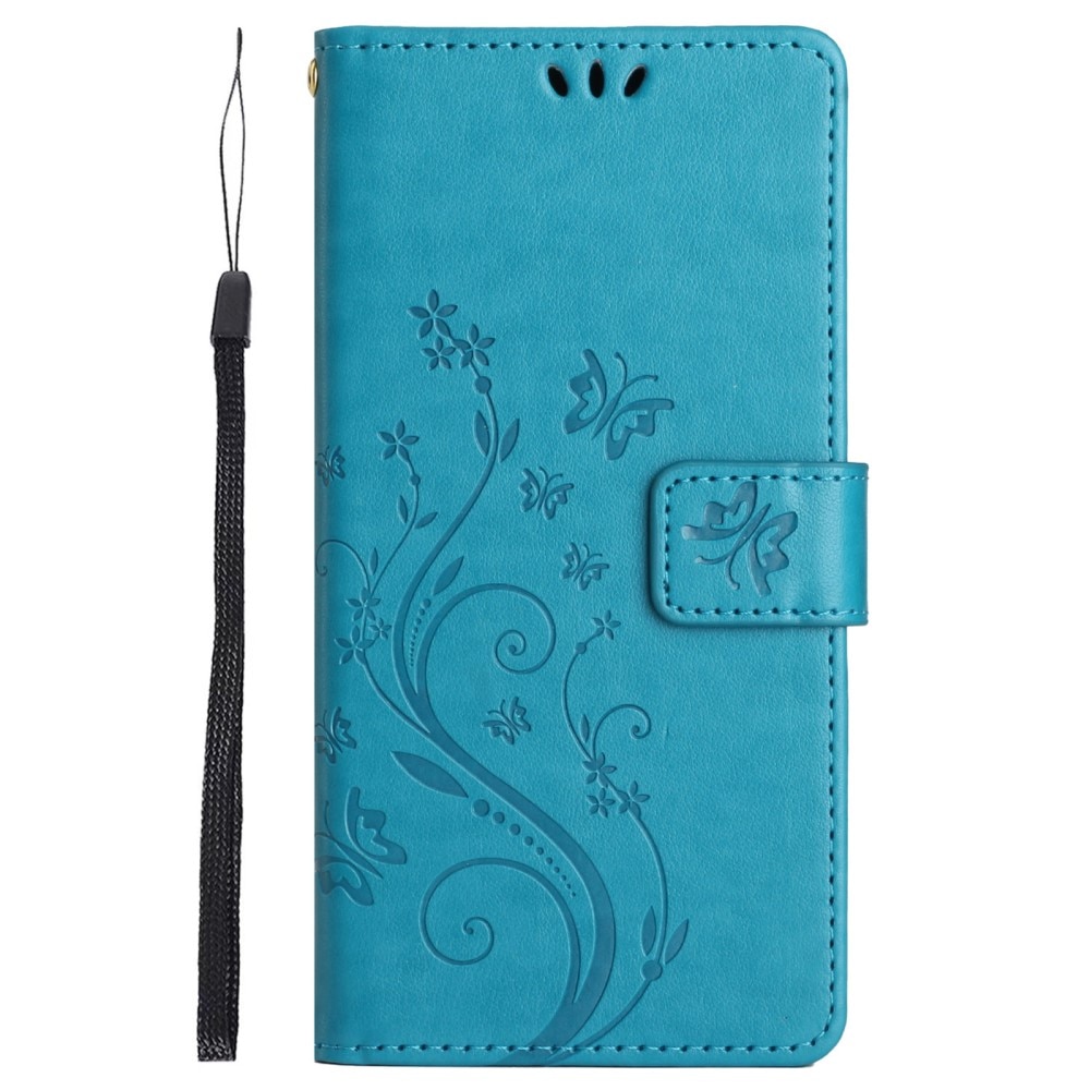 Funda de Cuero con Mariposas Sony Xperia 10 VI, Azul
