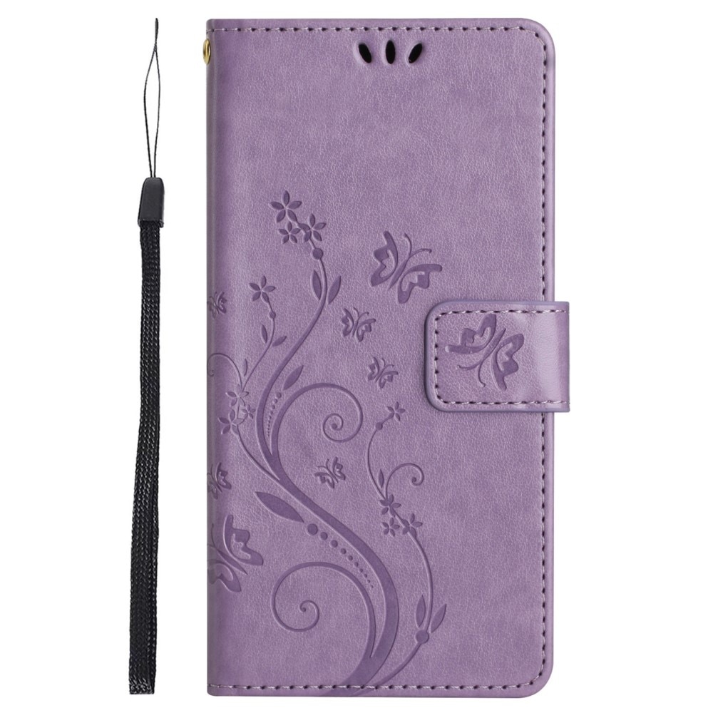 Funda de Cuero con Mariposas Sony Xperia 10 VI, Púrpura