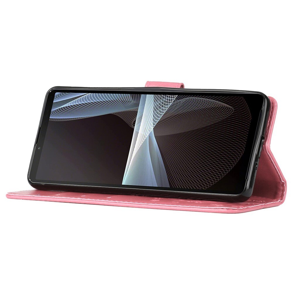 Funda de Cuero con Mariposas Sony Xperia 10 VI, Rosa