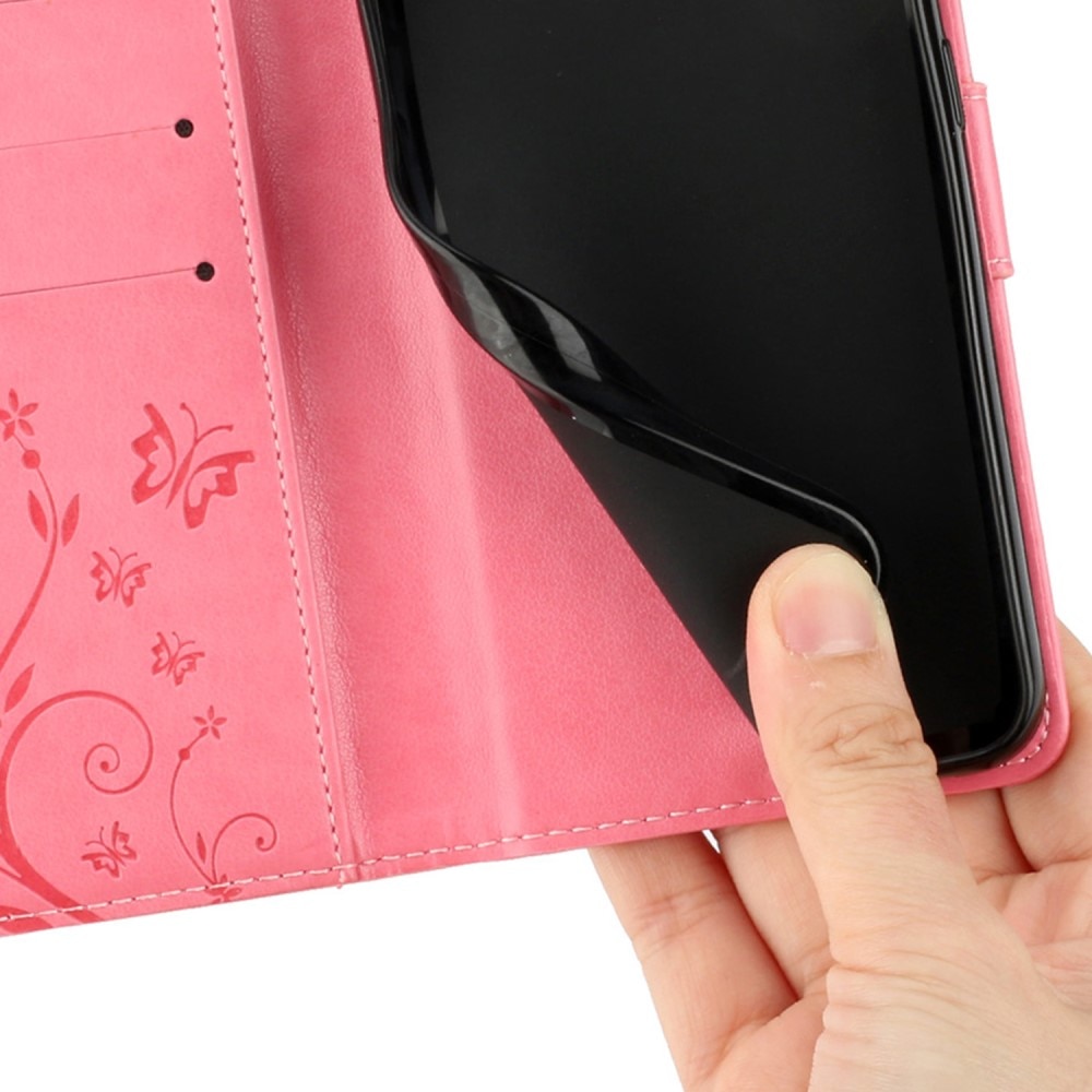 Funda de Cuero con Mariposas Sony Xperia 10 VI, Rosa