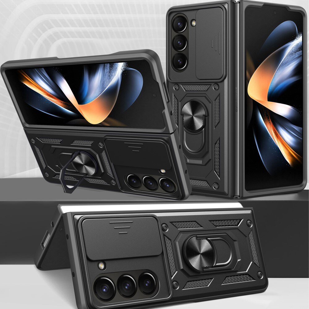 Funda híbrida Tech Ring y Protector Cámara Samsung Galaxy Z Fold 6, negro