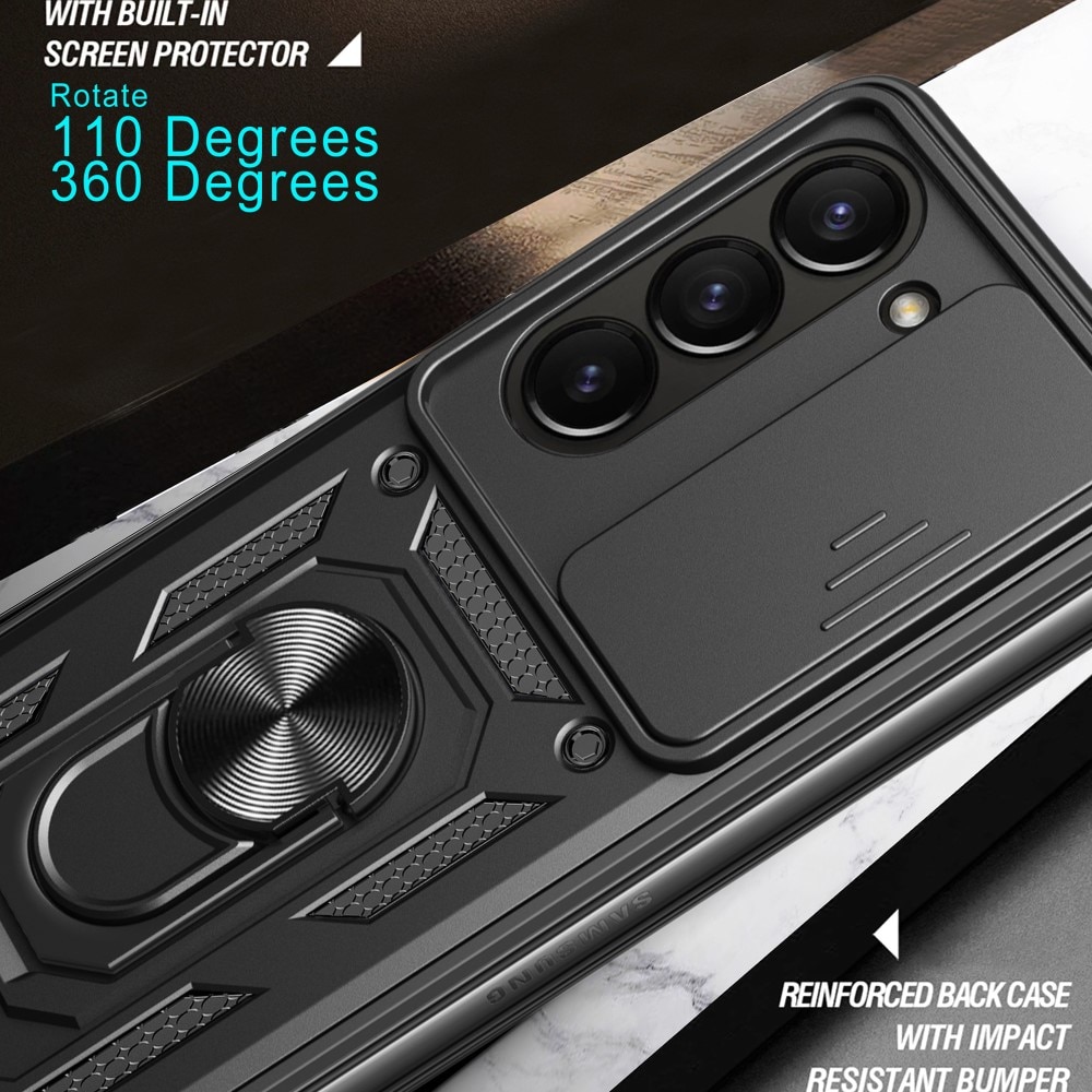Funda híbrida Tech Ring y Protector Cámara Samsung Galaxy Z Fold 6, negro