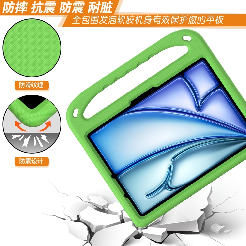 Funda EVA con asa para niños para Apple iPad Air 11 7th Gen (2025) verde