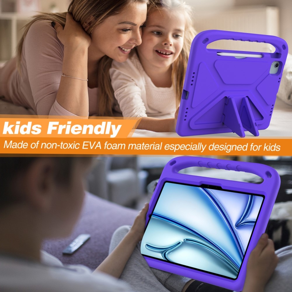 Funda EVA con asa para niños para Apple iPad Air 11 7th Gen (2025) violeta