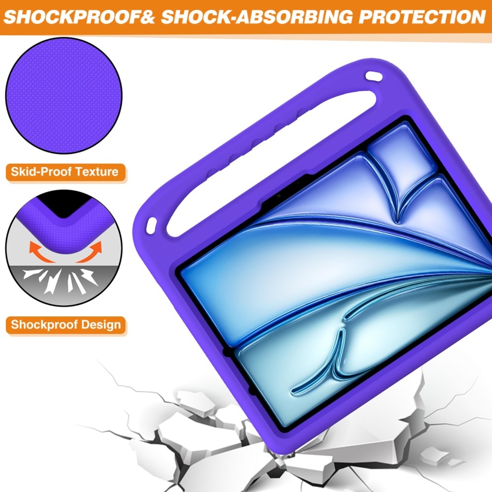 Funda EVA con asa para niños para Apple iPad Air 11 7th Gen (2025) violeta