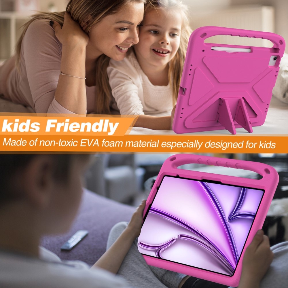 Funda EVA con asa para niños para iPad Pro 13 7th Gen (2024) rosado