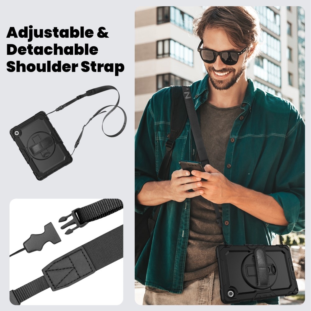 Full Protection Funda híbrida a prueba de golpes Correa el hombro  Lenovo Tab negro