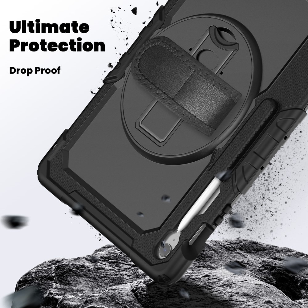Full Protection Funda híbrida a prueba de golpes Correa el hombro Samsung Galaxy Tab S10 FE Plus negro