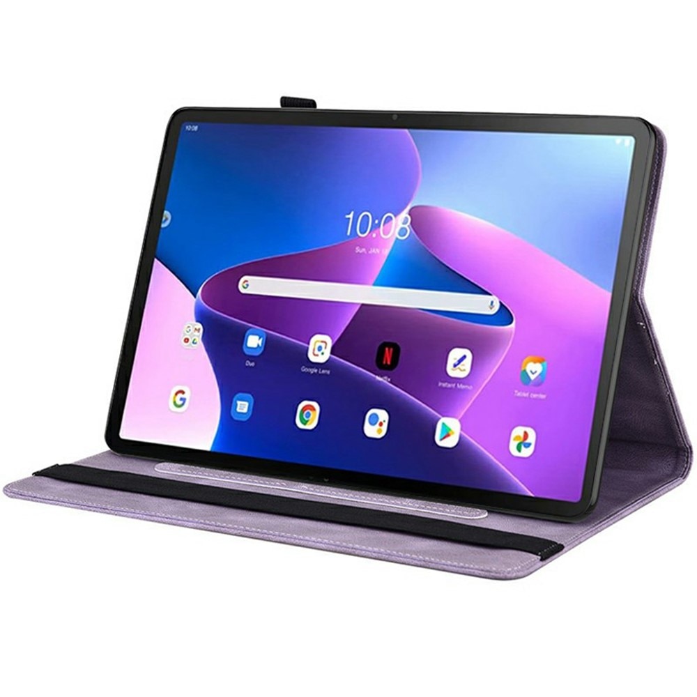 Funda de cuero con mariposas  Lenovo Tab Púrpura