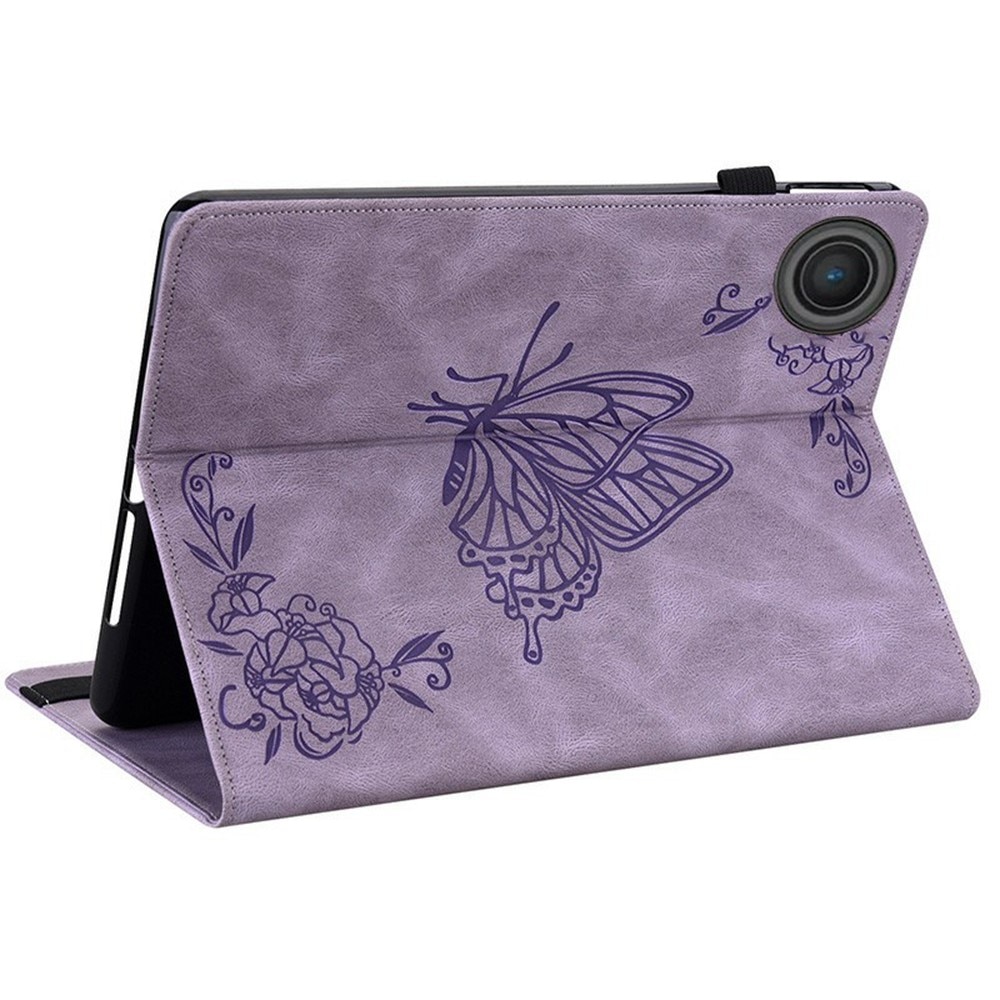 Funda de cuero con mariposas  Lenovo Tab Púrpura