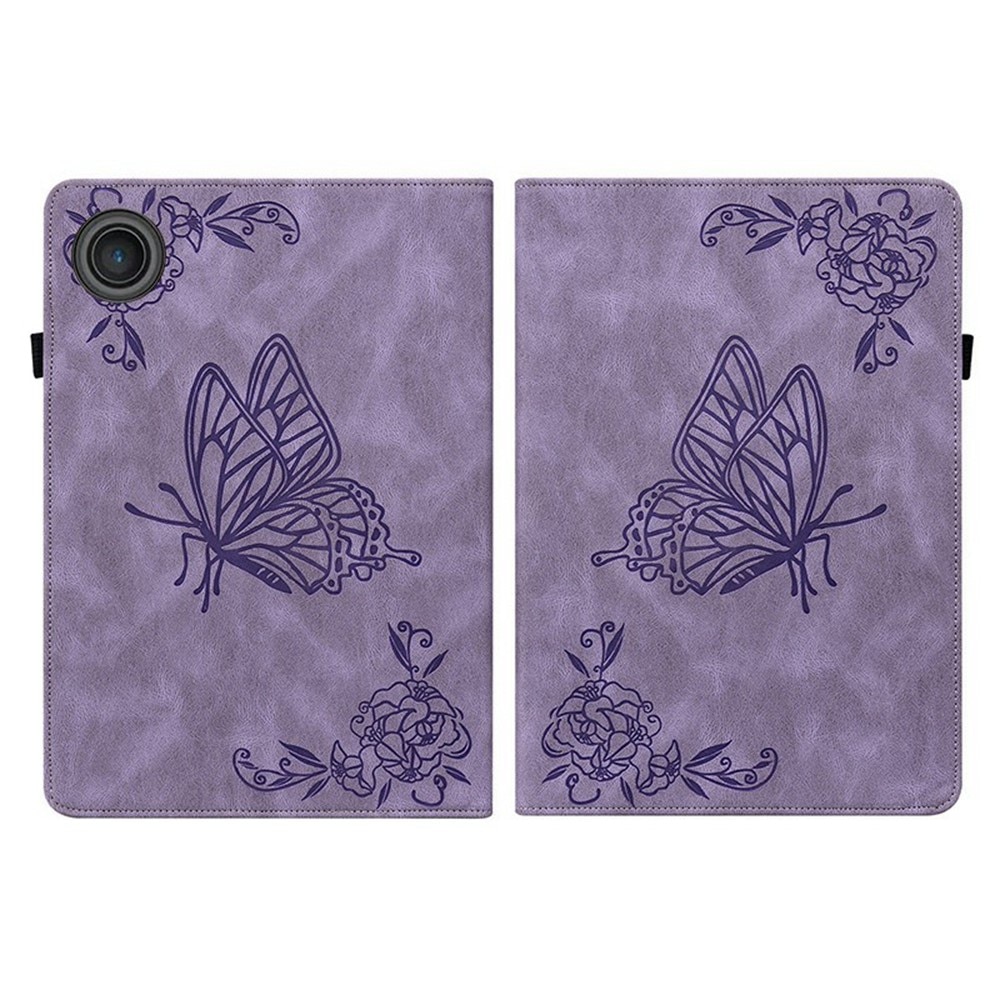 Funda de cuero con mariposas  Lenovo Tab Púrpura