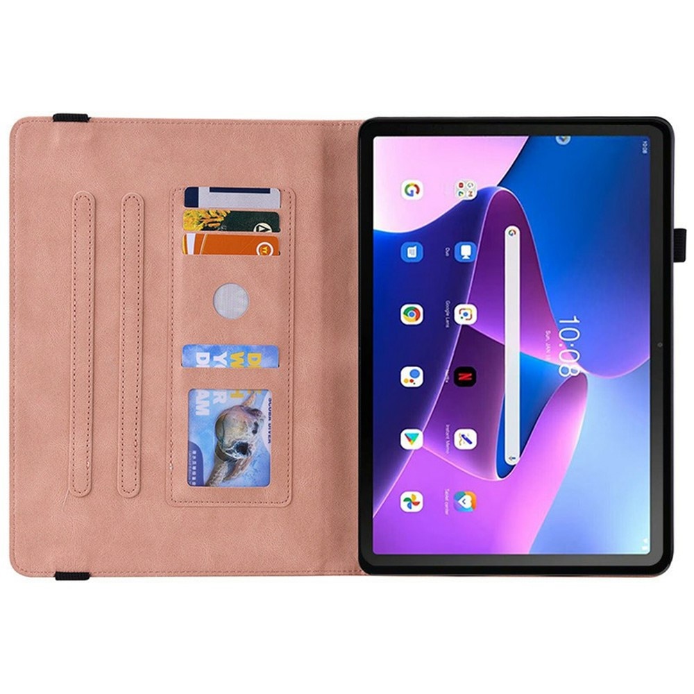 Funda de cuero con mariposas  Lenovo Tab Rosa