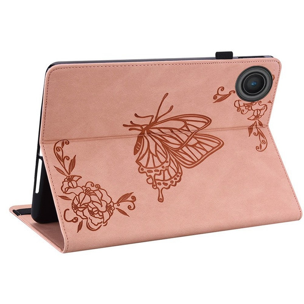 Funda de cuero con mariposas  Lenovo Tab Rosa
