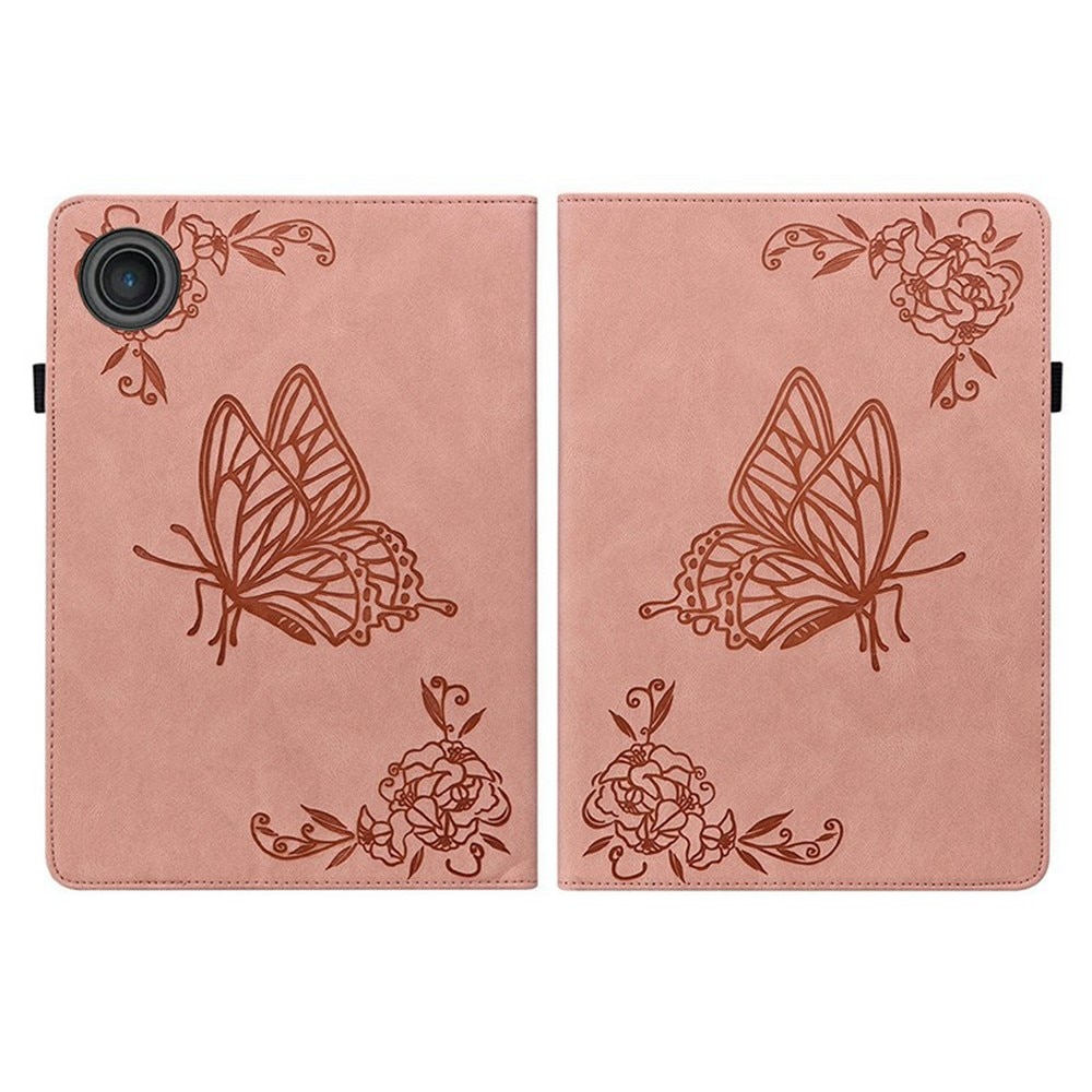 Funda de cuero con mariposas  Lenovo Tab Rosa