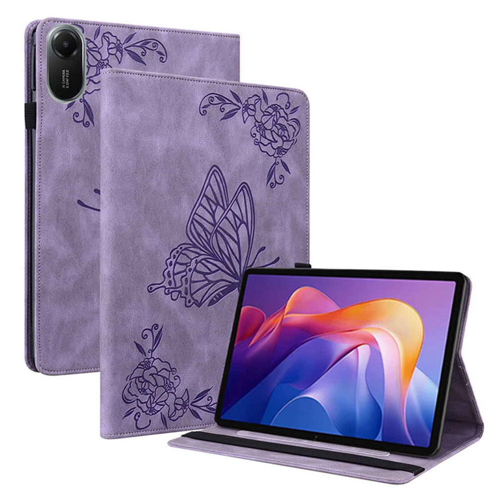 Funda de cuero con mariposas Xiaomi Redmi Pad 2 Púrpura