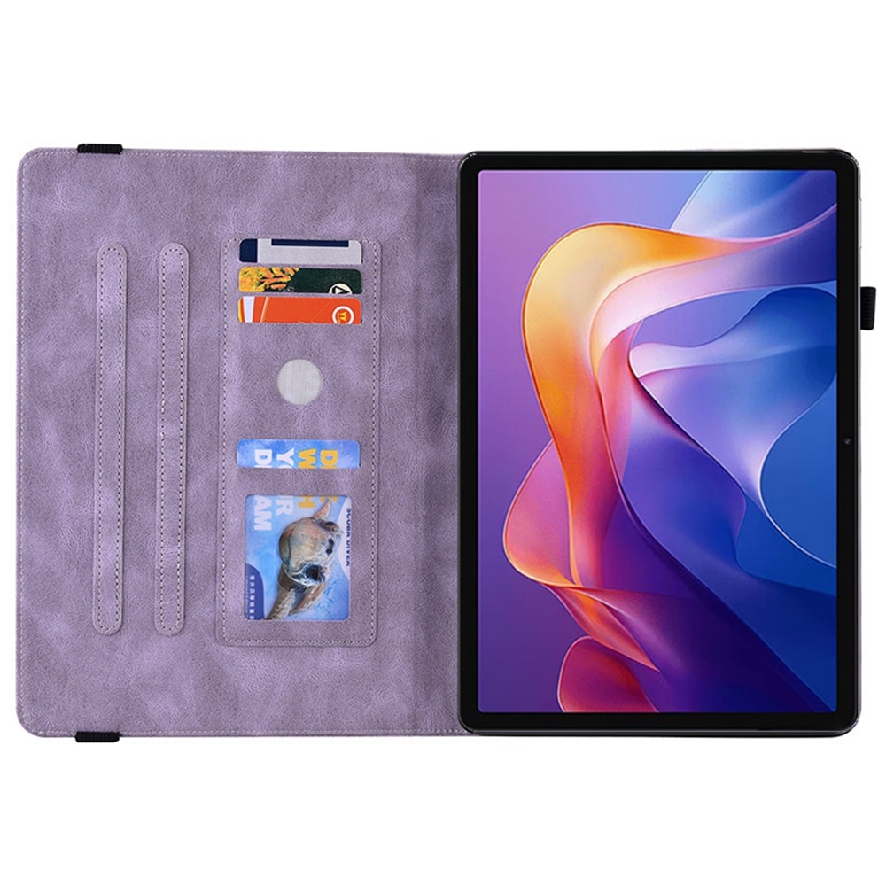 Funda de cuero con mariposas Xiaomi Redmi Pad 2 Púrpura