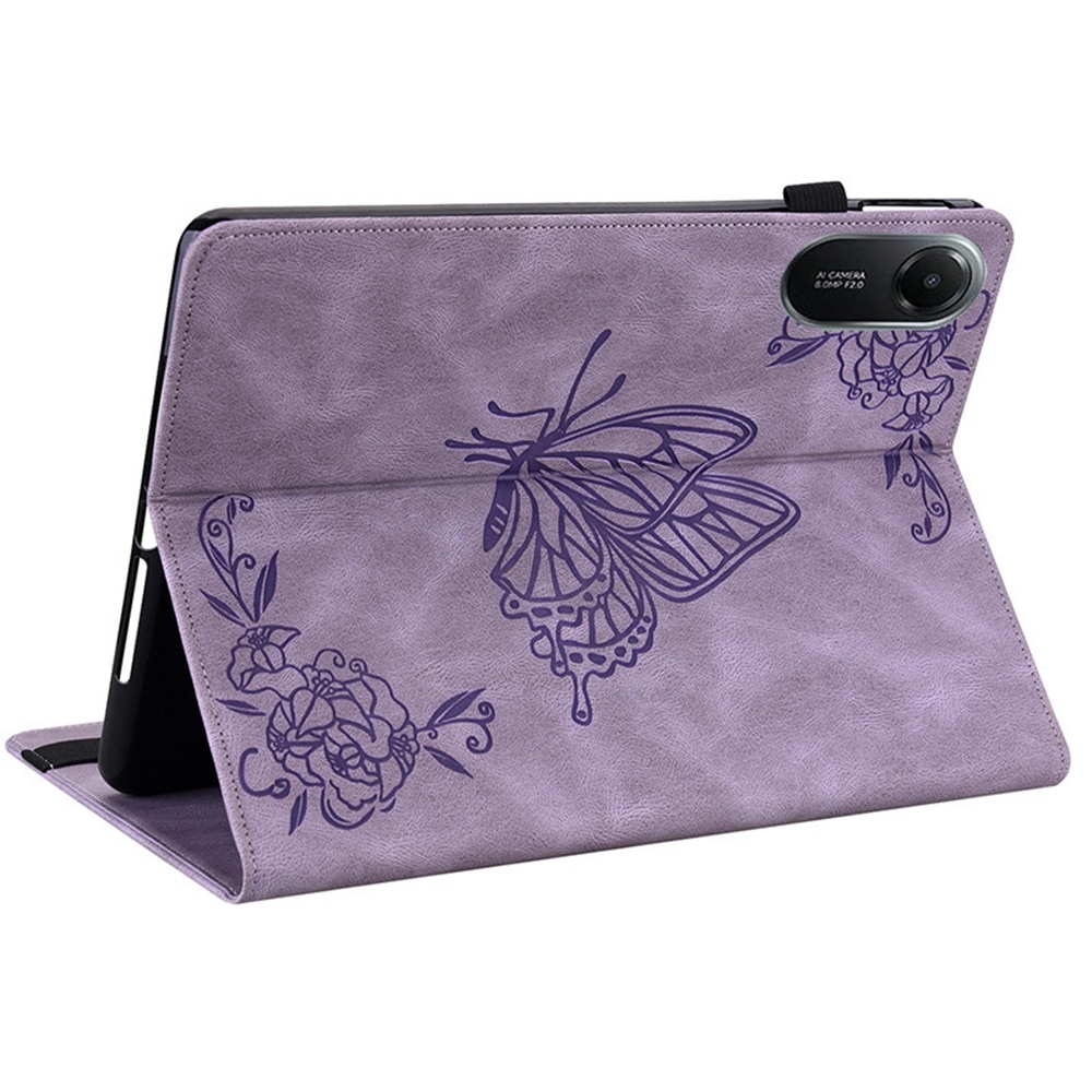 Funda de cuero con mariposas Xiaomi Redmi Pad 2 Púrpura