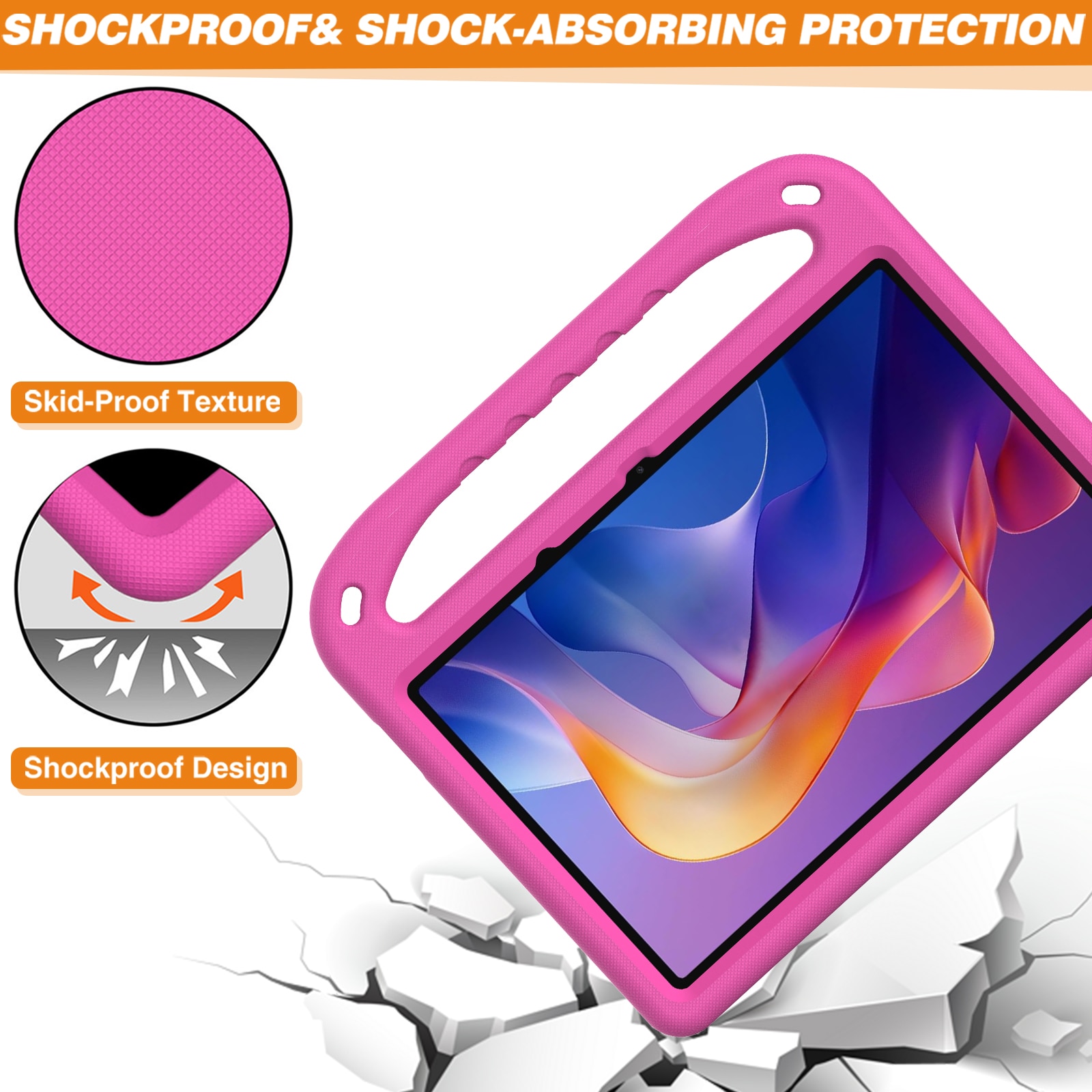 Funda EVA con asa para niños para Xiaomi Redmi Pad 2 Rosa
