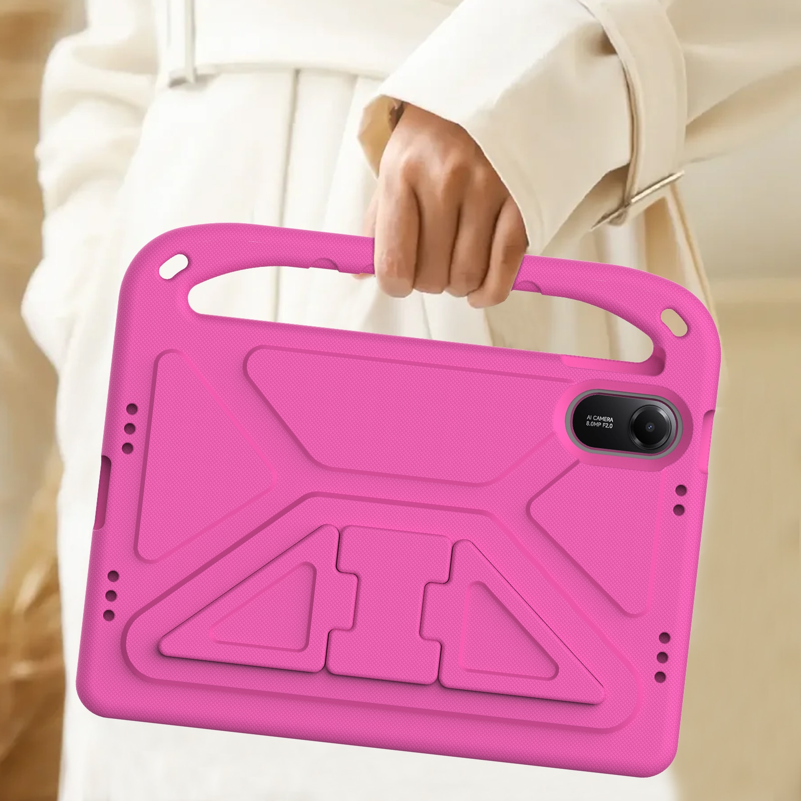 Funda EVA con asa para niños para Xiaomi Redmi Pad 2 Rosa