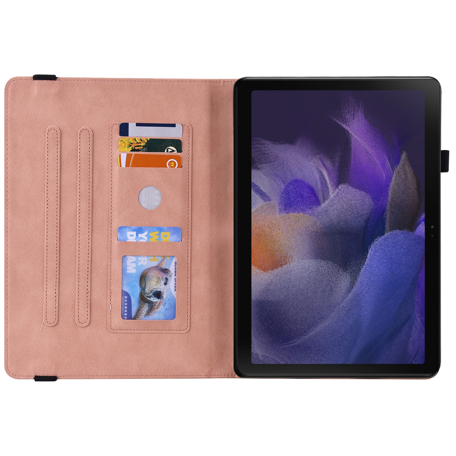 Funda de cuero con mariposas Samsung Galaxy Tab A11 Rosa