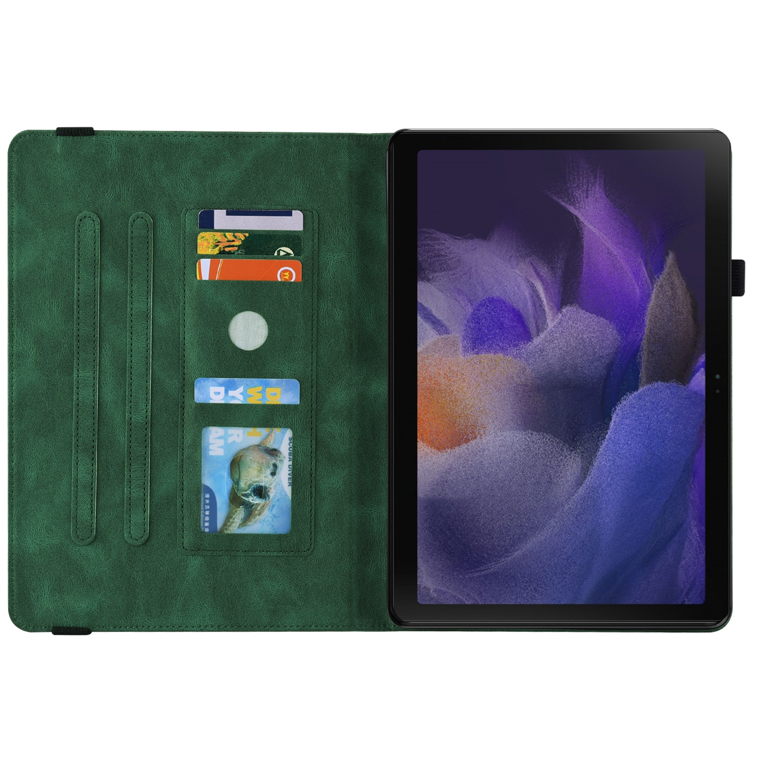 Funda de cuero con mariposas Samsung Galaxy Tab A11 Plus Verde