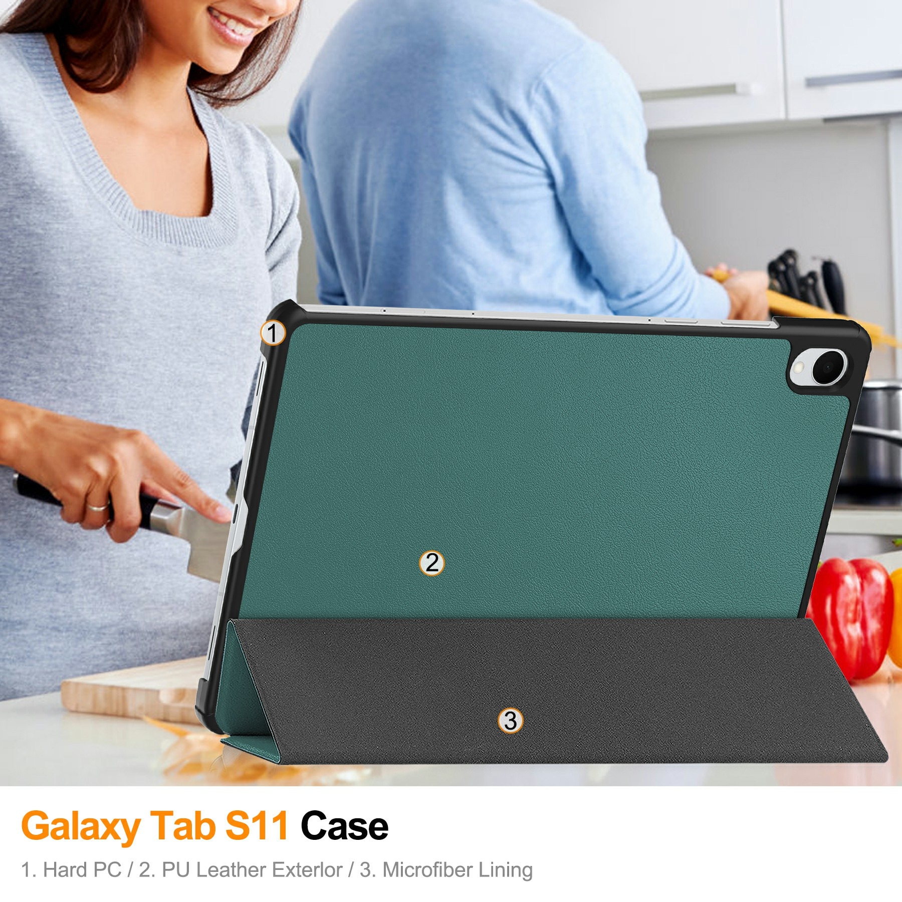 Funda Tri-Fold Samsung Galaxy Tab S11 Verde