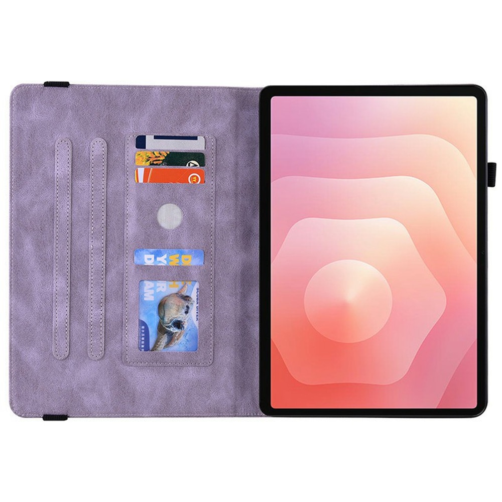 Funda de cuero con mariposas Samsung Galaxy Tab S11 Púrpura