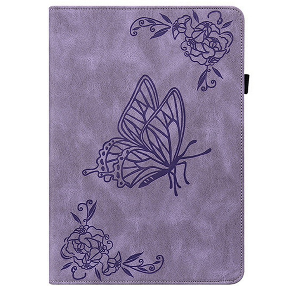 Funda de cuero con mariposas Samsung Galaxy Tab S11 Púrpura