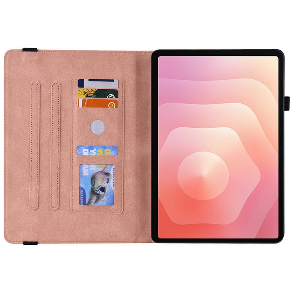 Funda de cuero con mariposas Samsung Galaxy Tab S11 Rosa