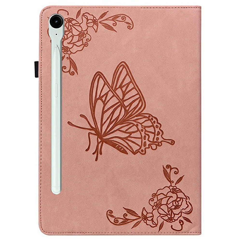 Funda de cuero con mariposas Samsung Galaxy Tab S11 Rosa