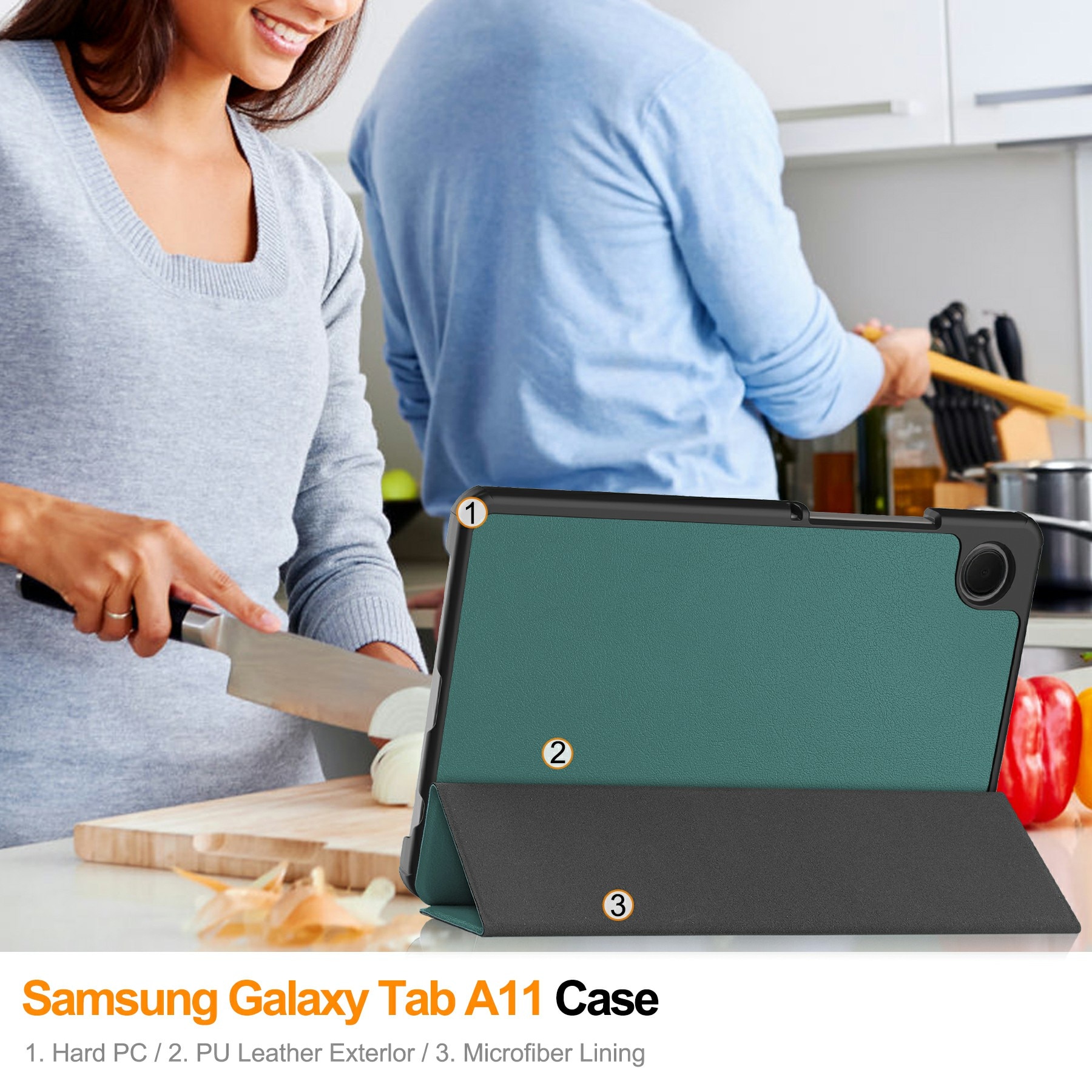 Funda Tri-Fold Samsung Galaxy Tab A11 Verde