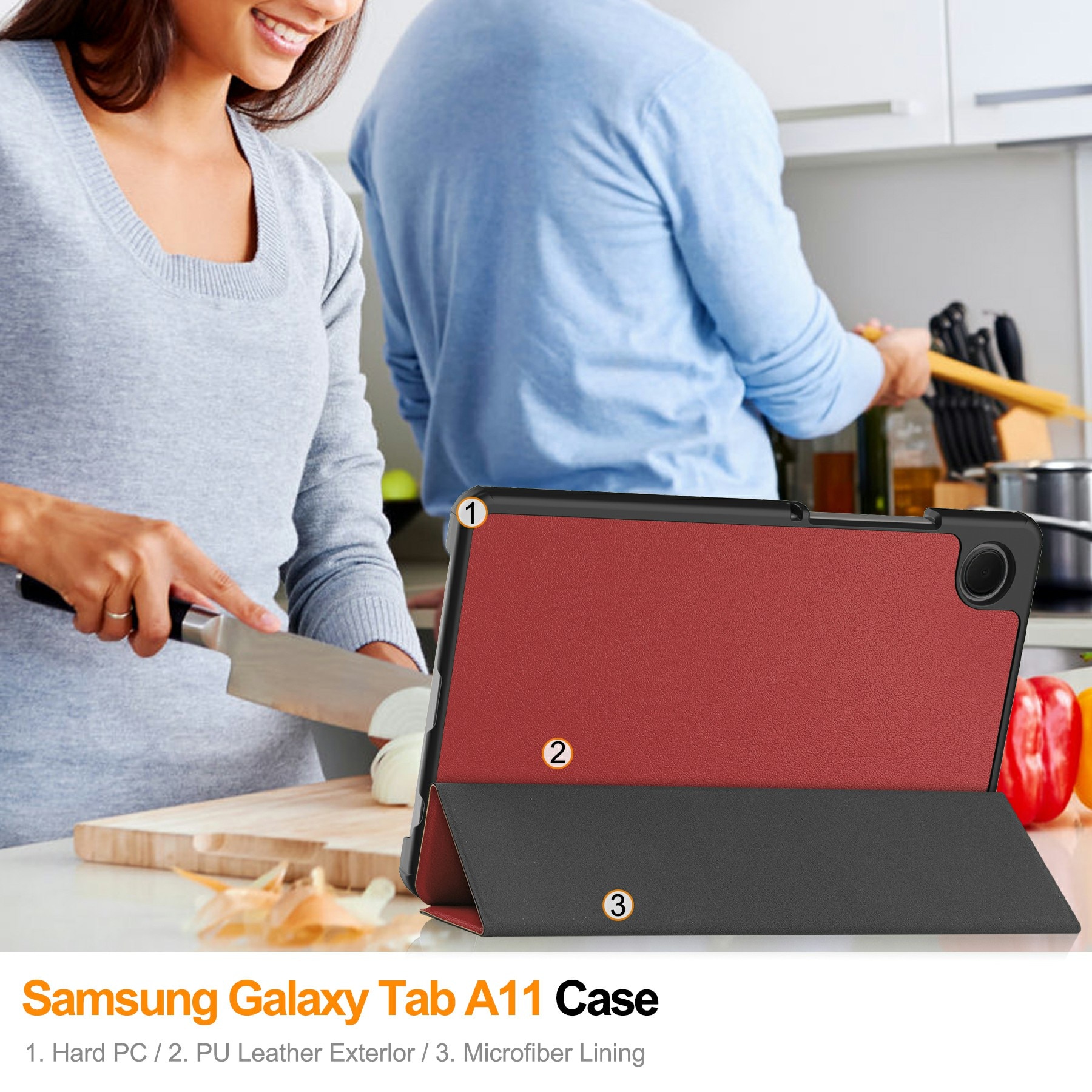 Funda Tri-Fold Samsung Galaxy Tab A11 Rojo