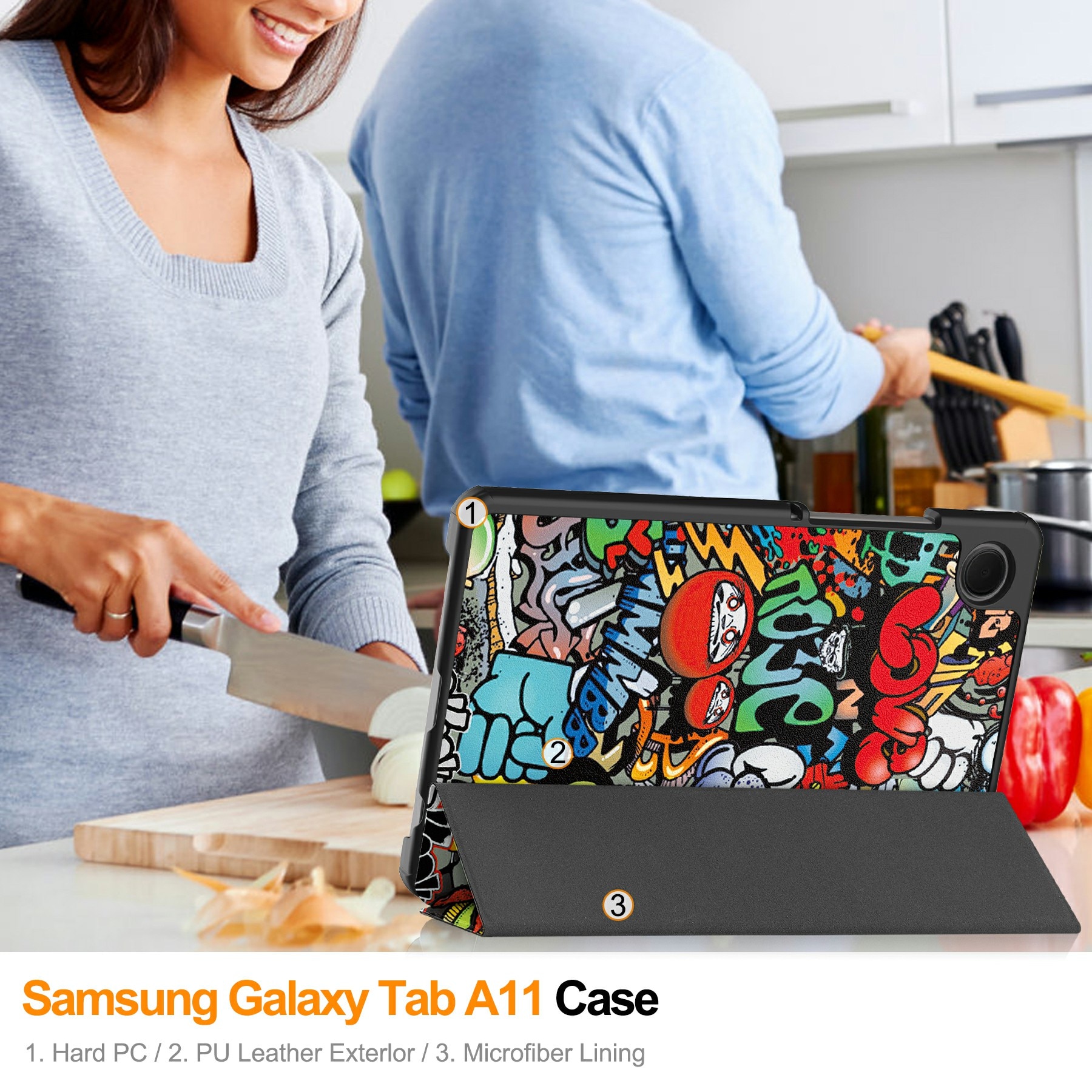 Funda Tri-Fold Samsung Galaxy Tab A11 Pintada