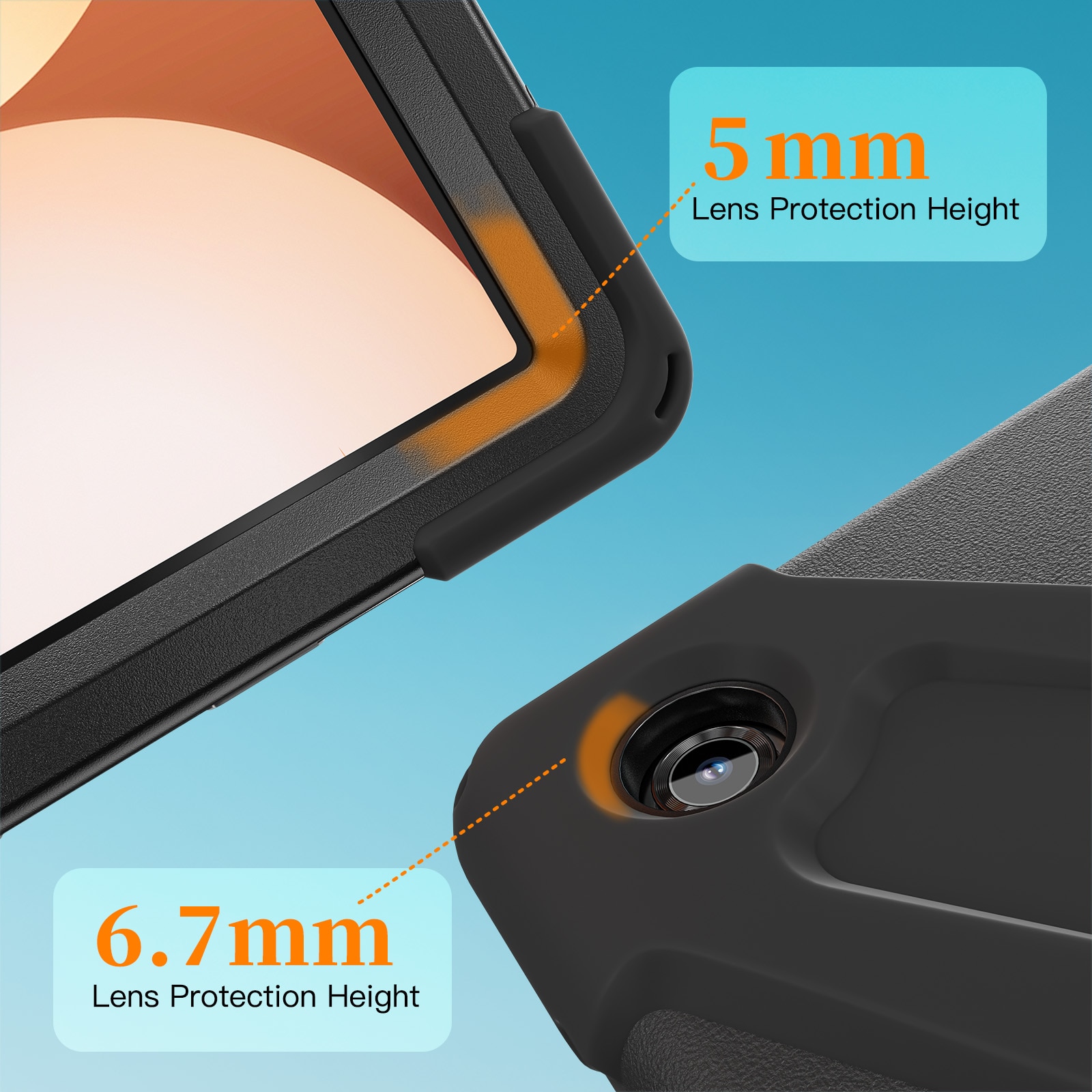Funda híbrida a prueba de golpes Correa el hombro Samsung Galaxy Tab A11 Plus negro