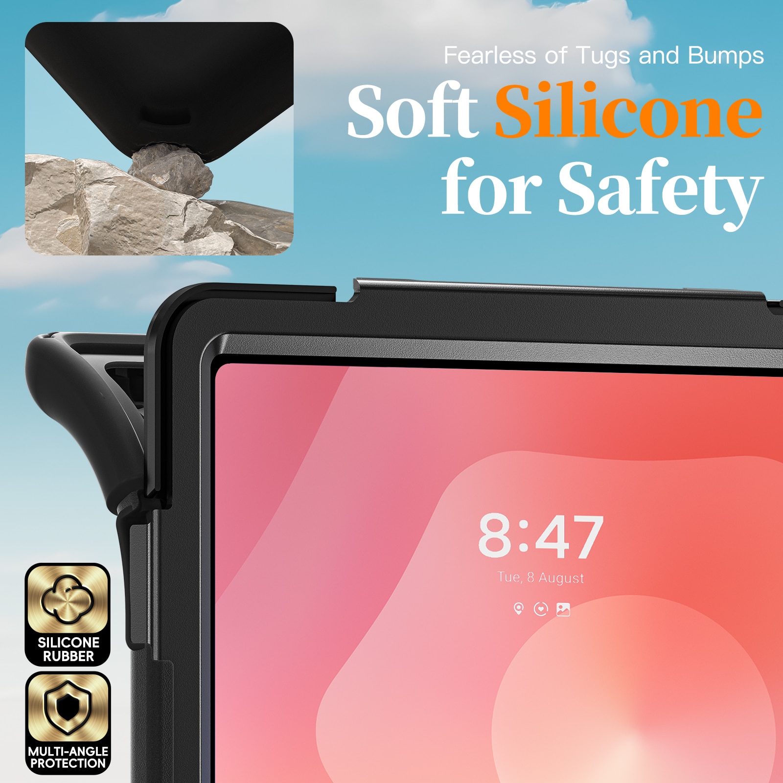 Funda híbrida a prueba de golpes Correa el hombro Samsung Galaxy Tab S11 Ultra negro